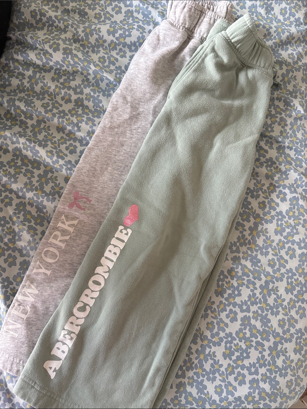 abercrombie kids Mint Green and Light Gray Sweatpants Joggers